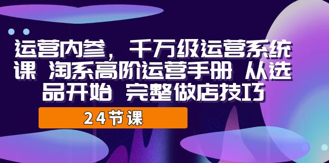 精选运营系统课：从选品到千万级，淘系高阶运营手册-臭虾米项目网