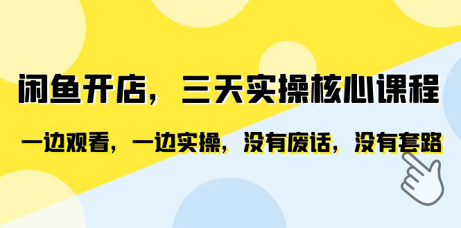 闲鱼电商实战教程：3天掌握核心技能，零基础快速上手-臭虾米项目网