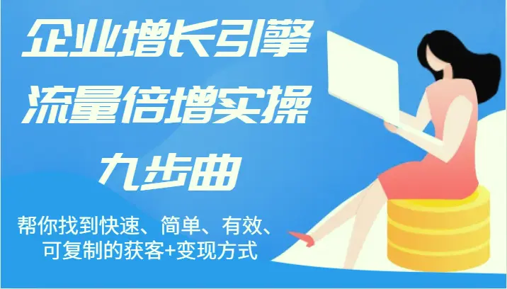 企业增长引擎流量倍增实操九步曲，帮你找到快速、简单、有效、可复制的获客 变现方式-臭虾米项目网