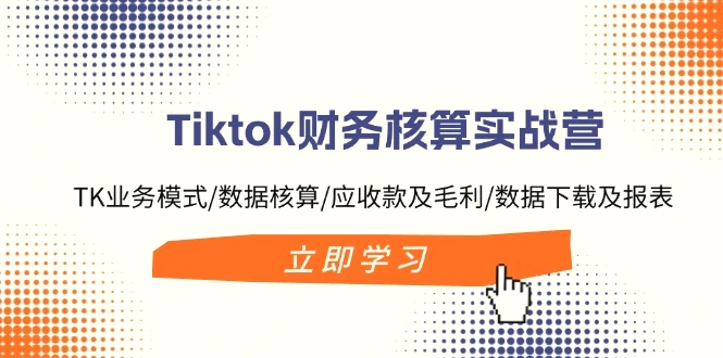 Tiktok财务核算实战营：TK业务模式/数据核算/应收款及毛利/数据下载及报表-臭虾米项目网