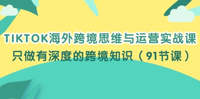 TIKTOK海外跨境思维与运营实战课，只做有深度的跨境知识（91节课）-臭虾米项目网