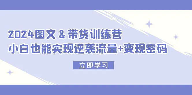 2024图文 带货训练营，小白也能实现逆袭流量 变现密码-臭虾米项目网