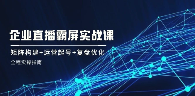 企业直播霸屏实战课：矩阵构建 运营起号 复盘优化，全程实操指南-臭虾米项目网