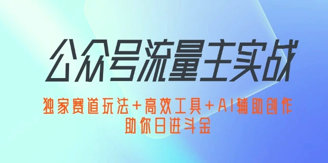 公众号流量主实战：独家赛道玩法 高效工具 AI辅助创作，助你日进斗金-臭虾米项目网