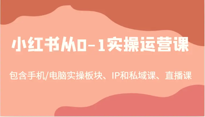 小红书从01实操运营课，包含手机/电脑实操板块、IP和私域课、直播课（97节）-臭虾米项目网