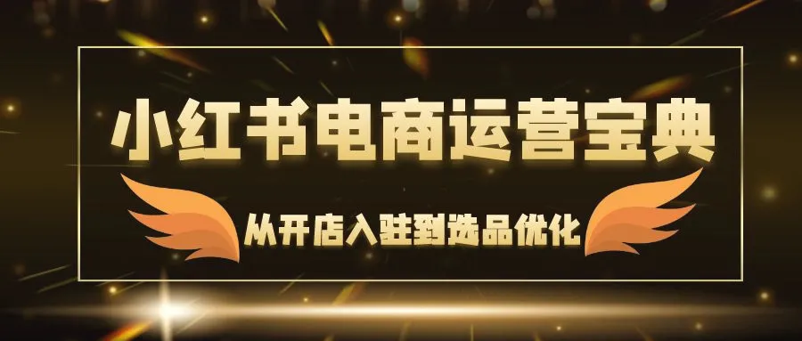 小红书电商运营宝典：从开店入驻到选品优化，一站式解决你的电商难题-臭虾米项目网