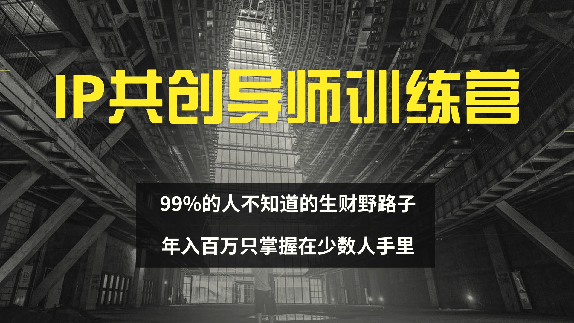 IP共创导师训练营99%的人不知道的生财野路子只掌握在少数人手里-臭虾米项目网