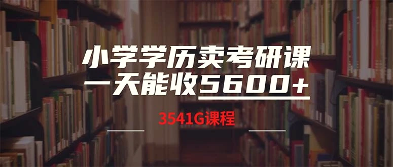 小学学历卖考研课程，一天收5600（附3580G考研合集）-臭虾米项目网