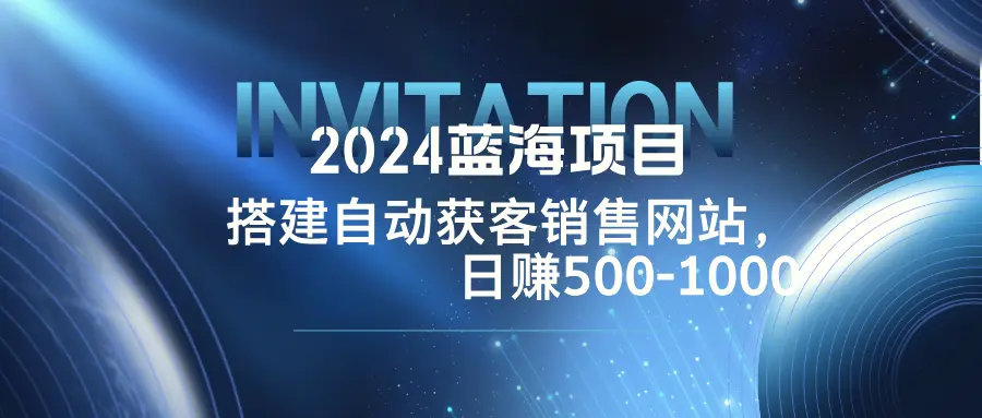 2024蓝海项目，搭建销售网站，自动获客，日赚5001000-臭虾米项目网