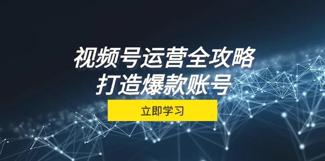 视频号运营全攻略，从定位到成交一站式学习，视频号核心秘诀，打造爆款账号-臭虾米项目网