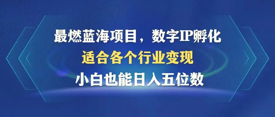 最燃蓝海项目数字IP孵化适合各个行业变现小白也能日入5位数-臭虾米项目网