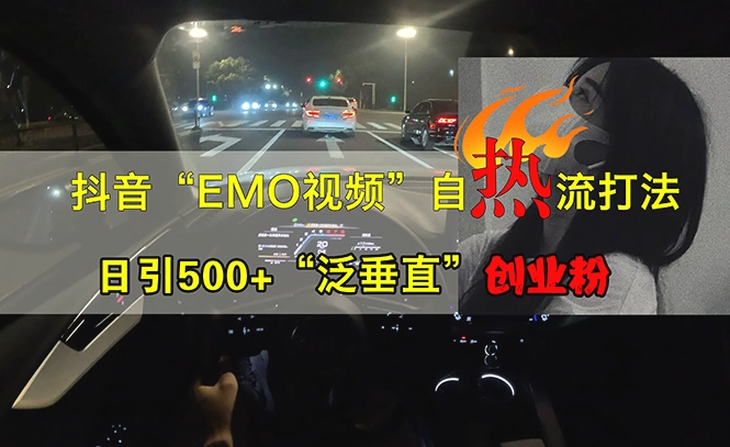 抖音EMO视频自热打法，日引500 “泛垂直”创业粉-臭虾米项目网