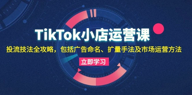 TikTok小店运营课：投流技法全攻略，包括广告命名扩量手法及市场运营方法-臭虾米项目网