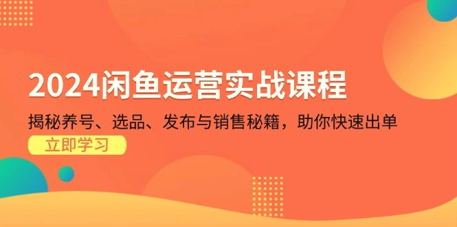 2024闲鱼运营实战课程：揭秘养号、选品、发布与销售秘籍，助你快速出单-臭虾米项目网