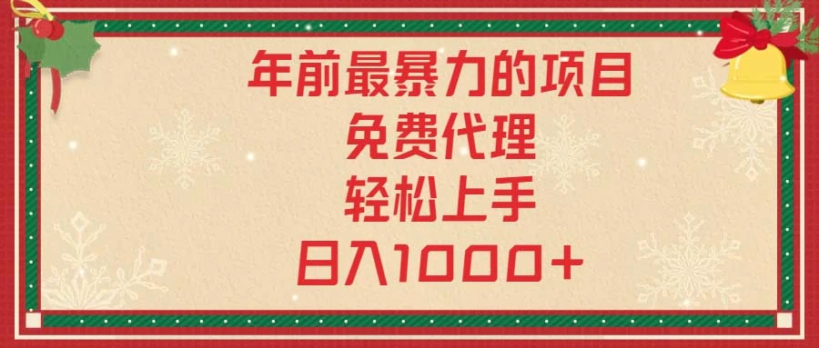 年前最暴力的项目，免费代理，轻松上手，日入1000-臭虾米项目网